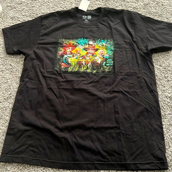 Attic salt Alice in wonderland black graphic cotton tee we are all mad here XL - Picture 2 of 2